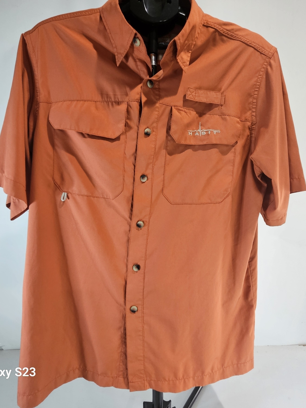 Men’s Short-Sleeve Outdoor Shirt Jacket - Rust Orange